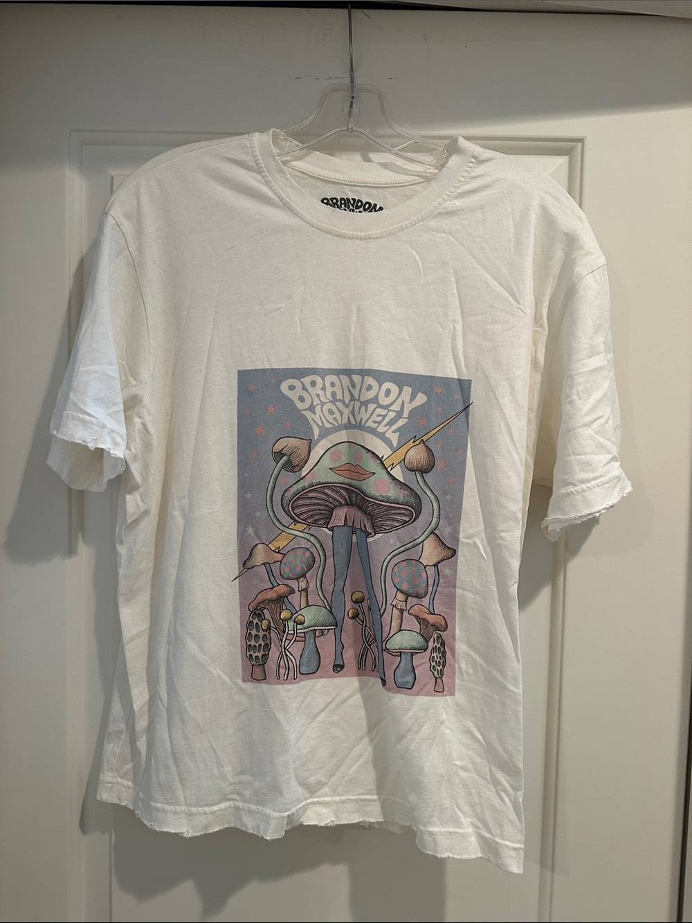 Brandon Maxwell Pastel Mushroom Graphic Tee - White